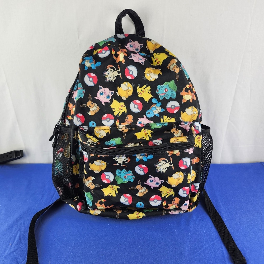 Bioworld‎ Pokemon Kanto Kids Black Backpack Charizard Starters Water Pouches